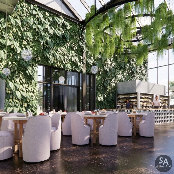 greenhouse with restaurant